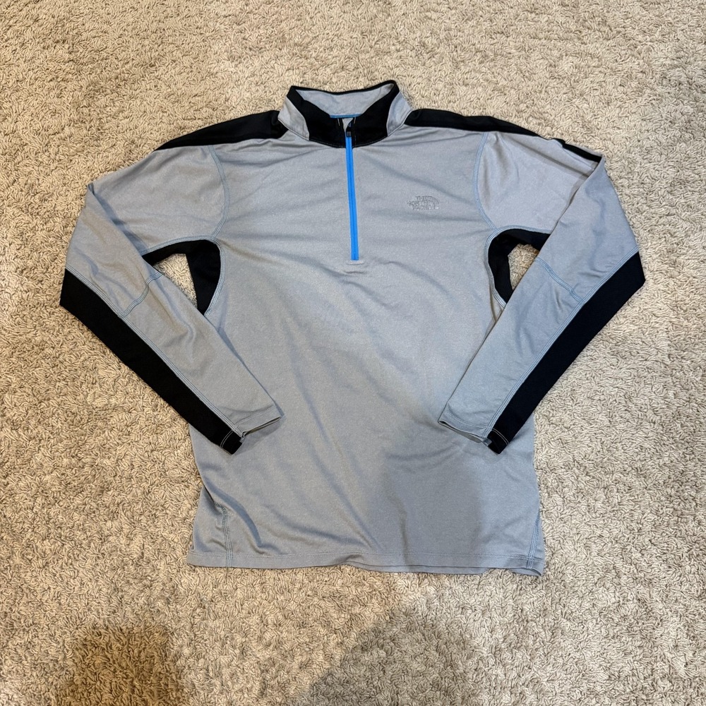 The North Face Pullover Mens Small Gray Black FlashDry XD Quarter Zip Athletic